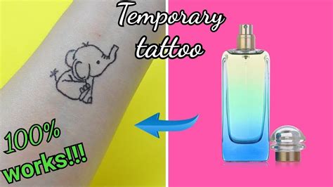 how to make a fake tattoo with perfume|temporary tattoo hack with perfume.